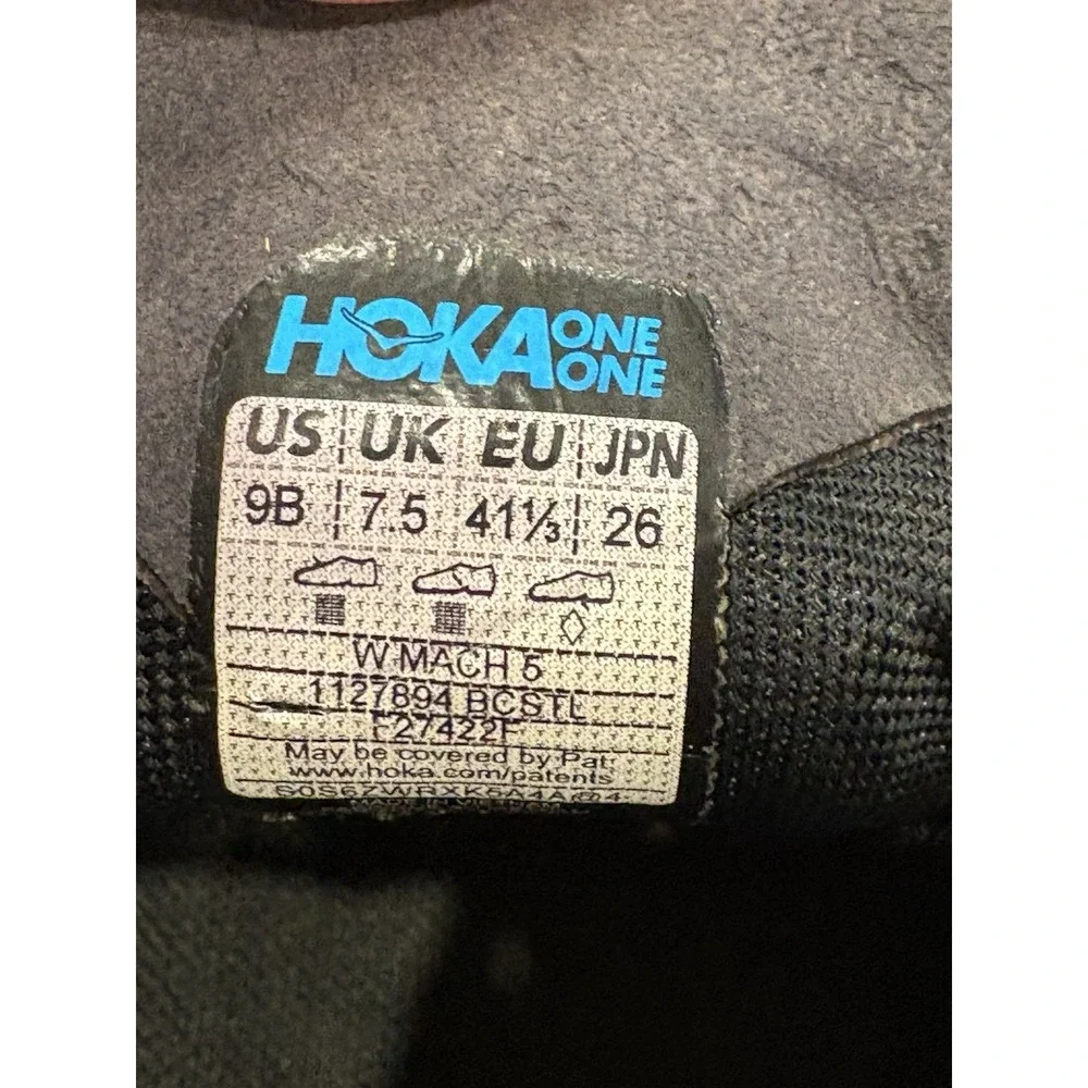 Hoka Mach 5 ProFly +Athletic Black Running Walking Shoes Womens Size 9B